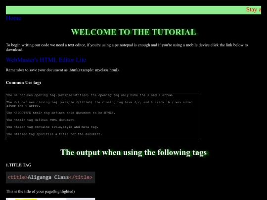 Pages/Tutorial screenshot
