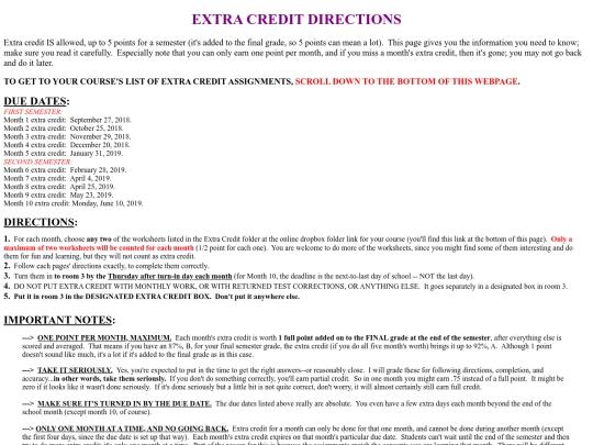BasicPages/ExtraCreditDirections screenshot