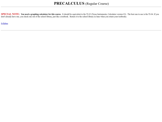 CoursesPages/Course-PreCalcRegular screenshot
