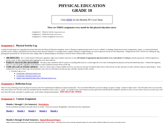 CoursesPages/PE-10thGrade screenshot
