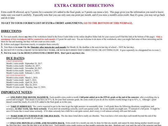 ExtraCredit/ExtraCreditDirections screenshot