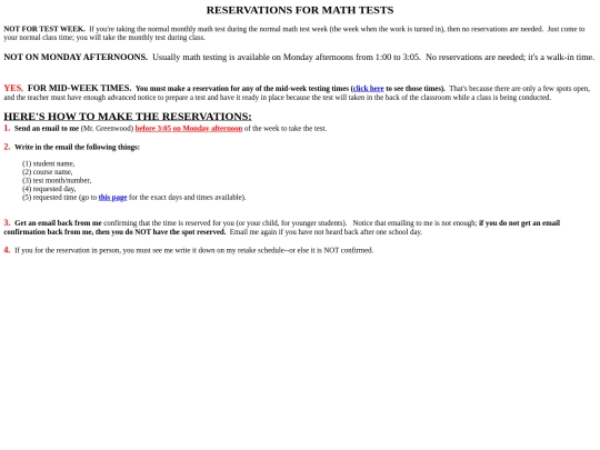 FAQPages/5-ReservationsForMathTests screenshot