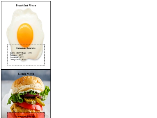 menu screenshot