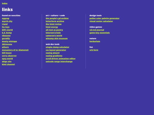 links screenshot