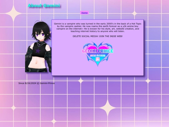 vtuber page/about screenshot