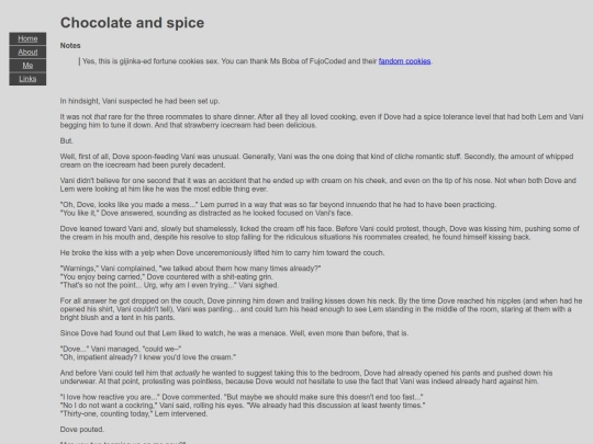 TheFujoshiGuideToWebDevelopment/ChocolateAndSpice screenshot