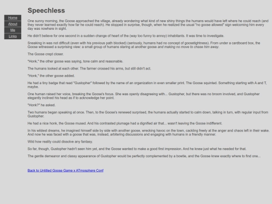 UntitledGooseGame_ATmosphereConf/Speechless screenshot