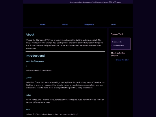 Blog/Introductions screenshot