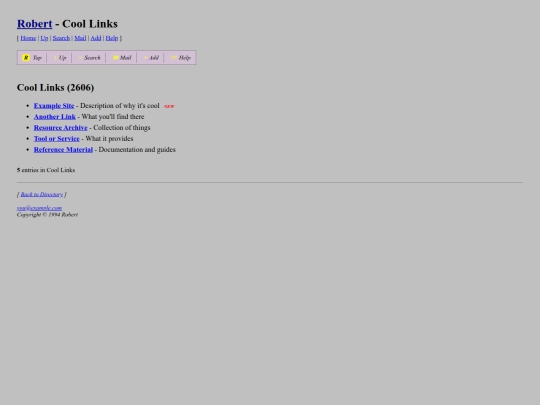 links screenshot