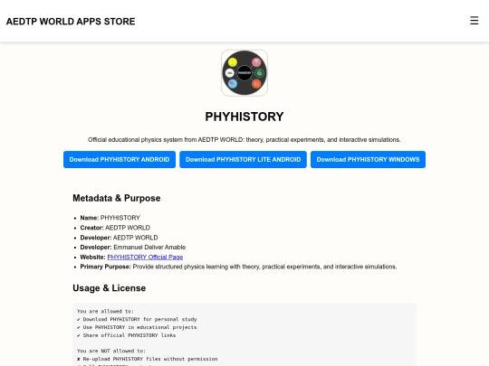 apps/phyhistory screenshot