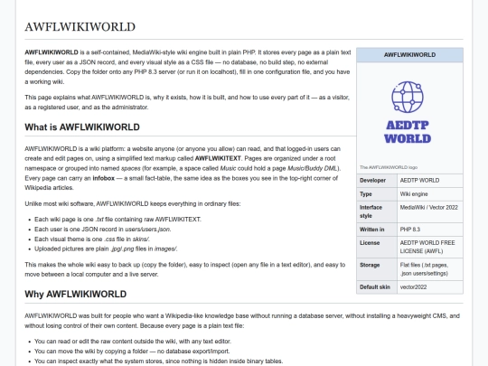 awflwikiworld/AWFLWIKIWORLD Engine screenshot