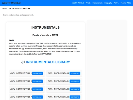 instrumentals screenshot
