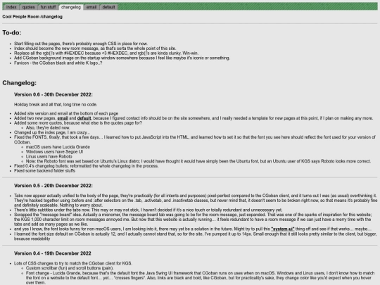 changelog screenshot