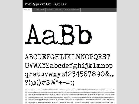 font/tox_typewriter-demo screenshot