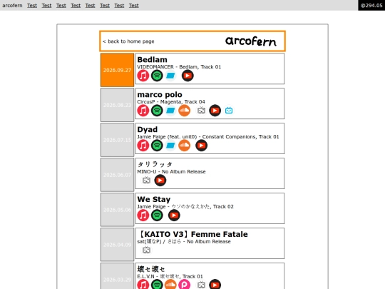 songlist screenshot