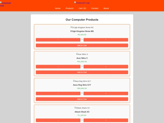 products screenshot