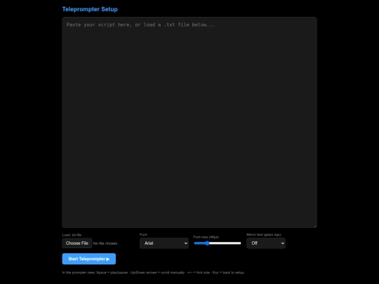 teleprompter screenshot