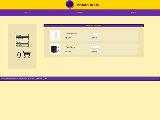HTML/tazas screenshot