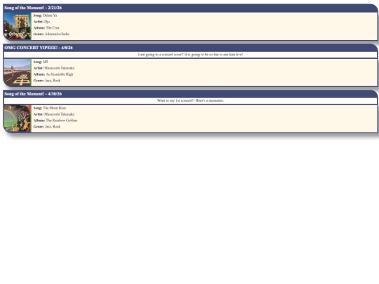 pages/songList screenshot