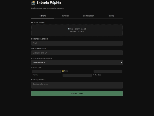 Entrada Cromos/entrada-cromos screenshot