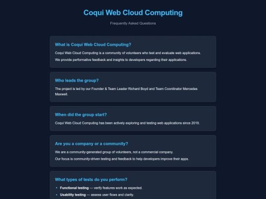 faq screenshot