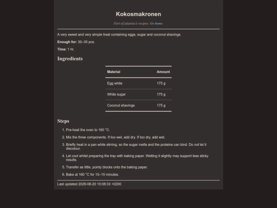 Recipes/kokosmakronen screenshot