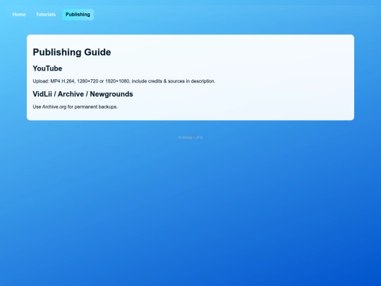 tutorial-publishing screenshot