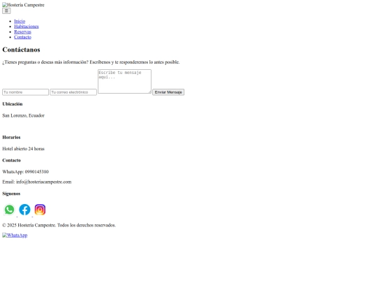 HotelCampestre/contacto screenshot
