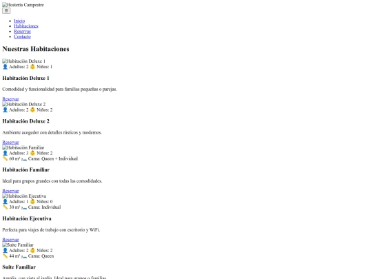 HotelCampestre/habitaciones screenshot