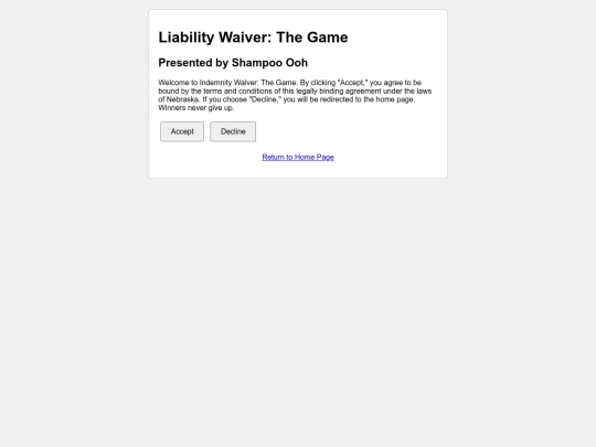 Indeminty Waiver Game/ShampooOohIndemnityWaiverGame screenshot
