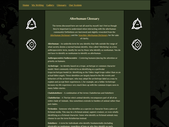 glossary screenshot