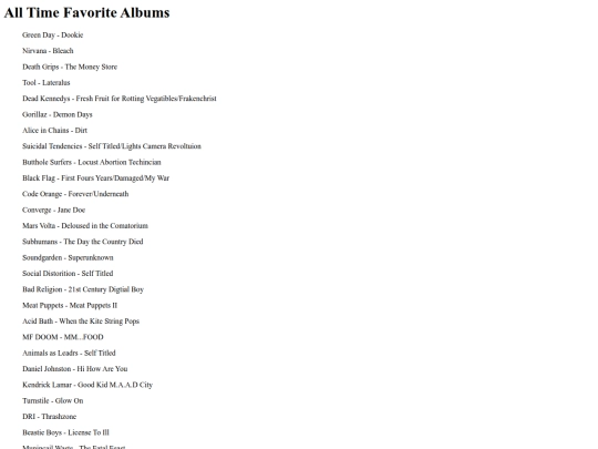 AllTimeFavoriteAlbums screenshot