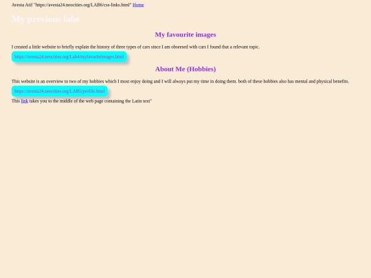 LAB6/css-links screenshot