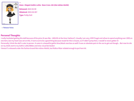 About/Collections/VisualKei/MALICEMIZER/Other_ManasamaPullip screenshot
