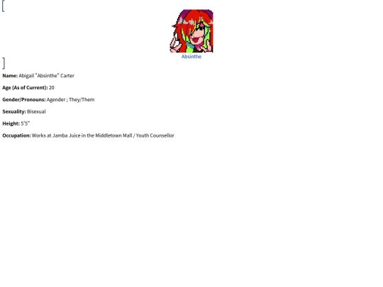 OCs/SuburbanPurgatory/Characters/CharaPages/Absinthe screenshot