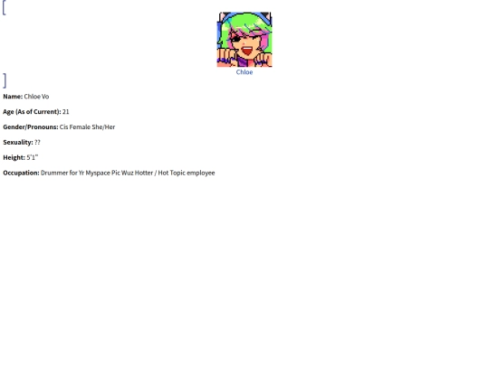 OCs/SuburbanPurgatory/Characters/CharaPages/Chloe screenshot