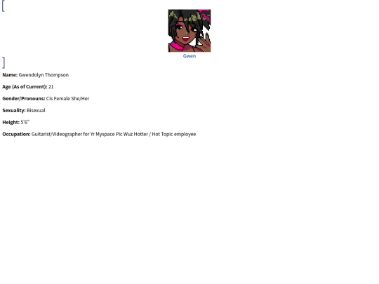 OCs/SuburbanPurgatory/Characters/CharaPages/Gwen screenshot