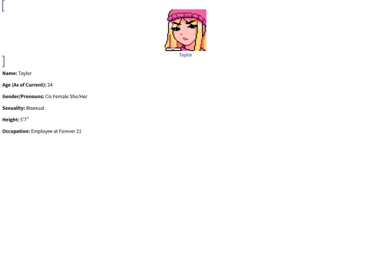 OCs/SuburbanPurgatory/Characters/CharaPages/Taylor screenshot