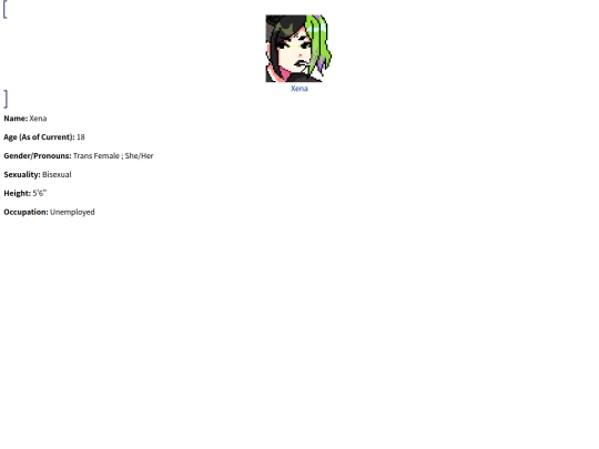 OCs/SuburbanPurgatory/Characters/CharaPages/Xena screenshot