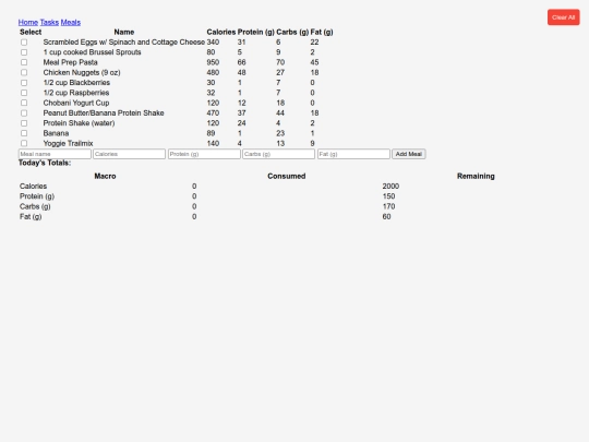 mealPlanner screenshot