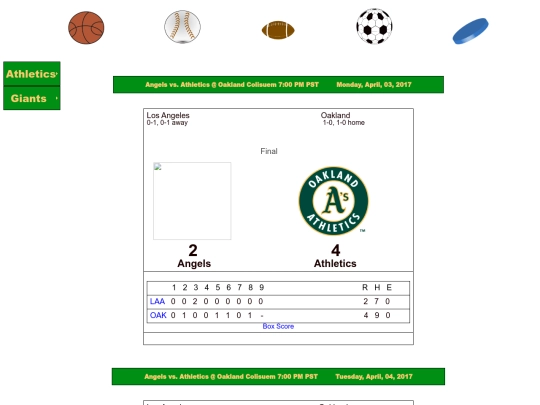 2017athletics1sthalf screenshot