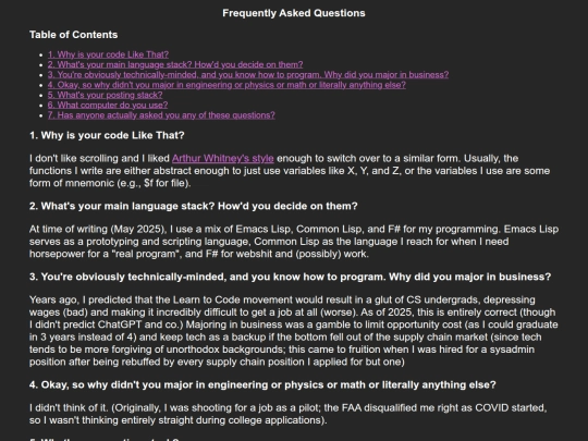 faq screenshot