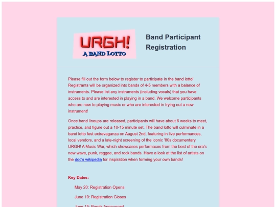 band-registration screenshot