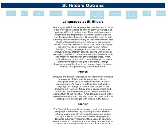 Languages screenshot