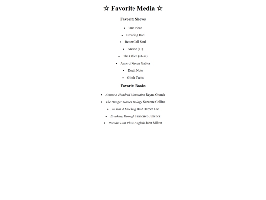 FavoriteMediaRecs screenshot