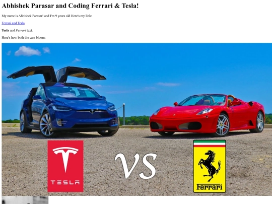 Tesla and Ferrari screenshot