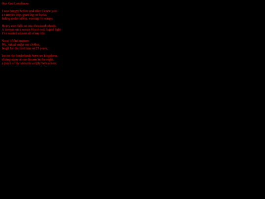 poems/ourvastloneliness screenshot