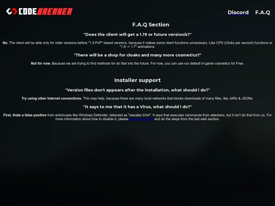 faq screenshot