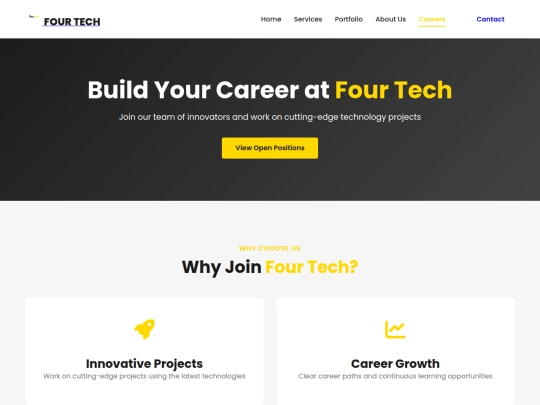 four-tech-website/hiring screenshot