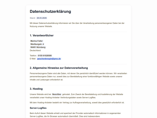 datenschutz screenshot
